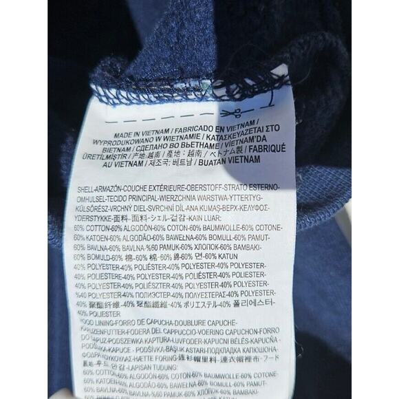 Vans Boys Hoodie Large Navy Blue Off The Wall Logo Pullover Sweatshirt Checker - Picture 8 of 8